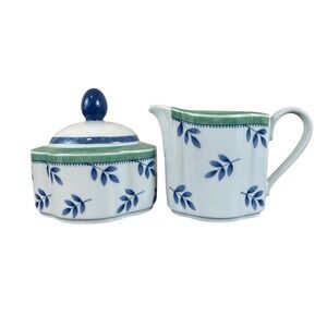 Vintage Villeroy and Boch Switch 3 Pattern Creamer and Lidded Sugar Dish Set